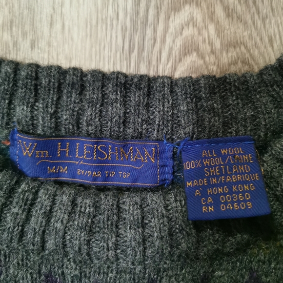 Funky Stripe Vintage Wm. H. Leishman Wool Sweater - Picture 4 of 5